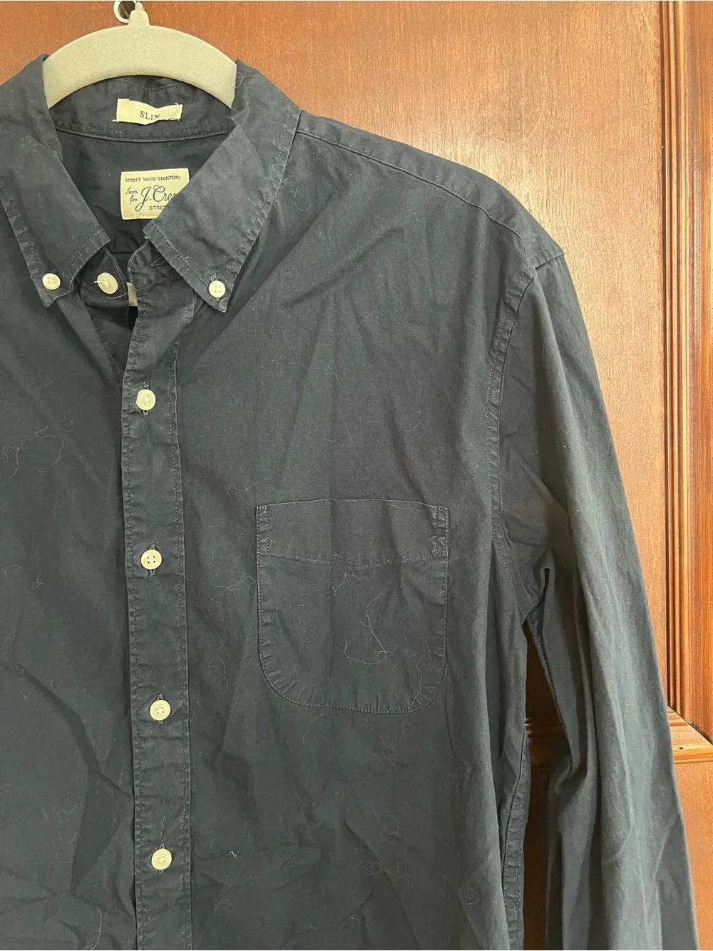 Men's Navy Button-Down Shirt - J Crew Secret Wash Shirting